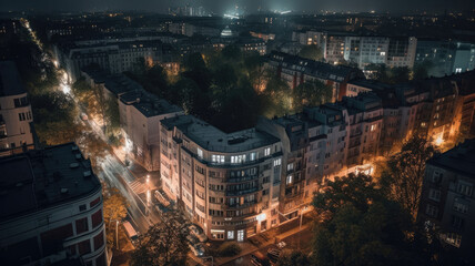 Fototapeta na wymiar prenzlauer berg from the top view created with Generative AI technology