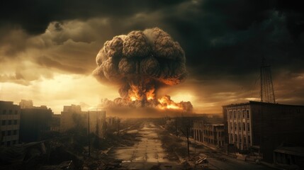 The Firestorm: Catastrophic Nuclear Bomb Explosion and the Destruction of Society, AI Generative