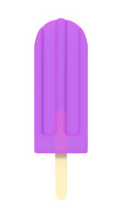 Colorful popsicle icecream on stick. Delicious bright colored fruity summer dessert. Png isolated on transparent background
