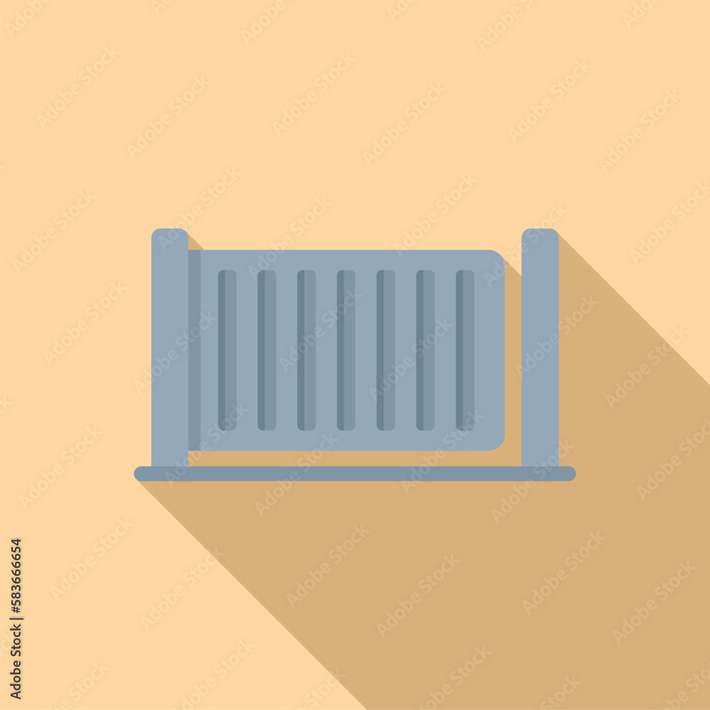 Poster closed gate icon flat vector. automatic security. signal key