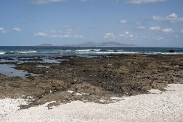 Fototapeta na wymiar Atlantic ocean rocks beach, Fuerteventura
