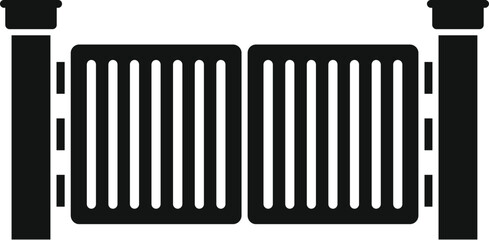 Automatic gate icon simple vector. Fence house. Garage entry