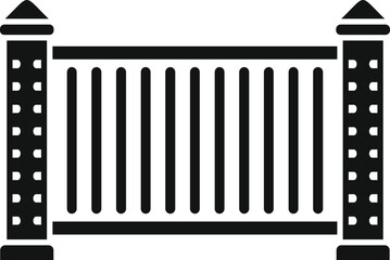 Automatic gate barrier icon simple vector. House security. Entry control