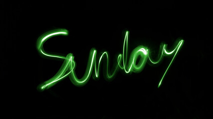 word Sunday green Screensaver open for sale for store handwritten 