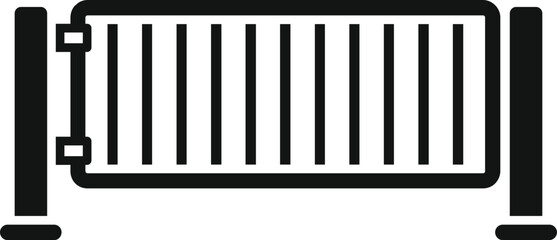 Metal wall gate icon simple vector. Automatic security. Entry control