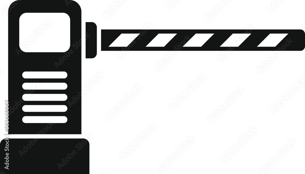 Poster access barrier icon simple vector. automatic gate. closed wall