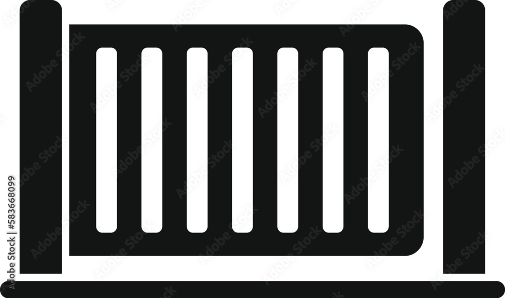 Poster closed gate icon simple vector. automatic security. signal key