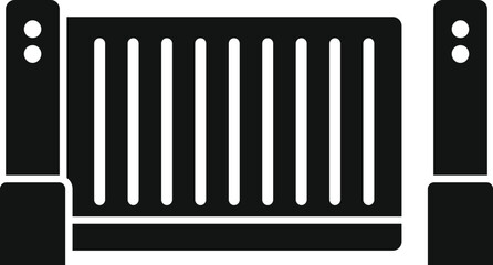 Parking door control icon simple vector. Automatic gate. Entry security