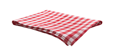 Red checkered napkin front view isolated on white background