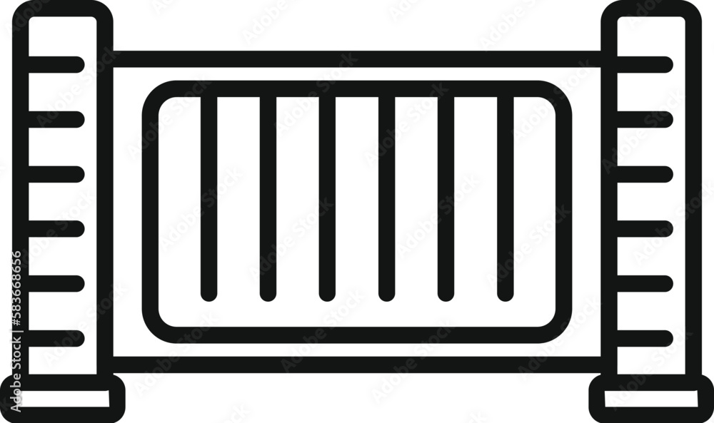 Poster automatic gate barrier icon outline vector. house security. entry control