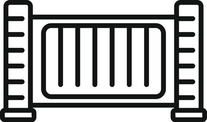 Automatic gate barrier icon outline vector. House security. Entry control