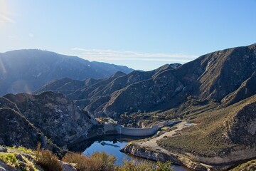 Big Tujunga Dam creates the Big Tujunga Reservoir resevoir in the San Gabriel Mountains just north of Los Angeles