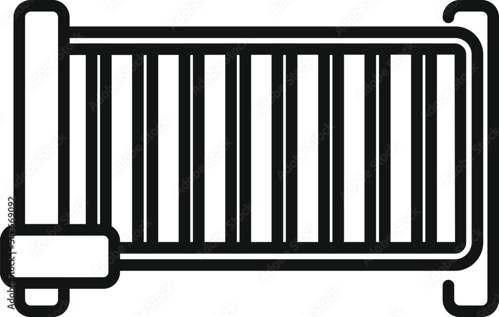 Poster auto gates icon outline vector. automatic security. entry key