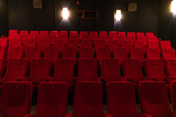 Empty theater red seats 