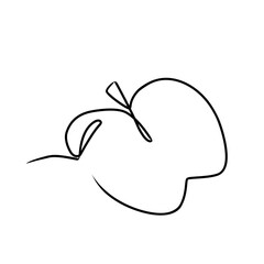 apple continuous line doodle