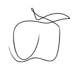 apple continuous line doodle