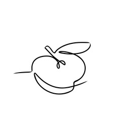 apple continuous line doodle