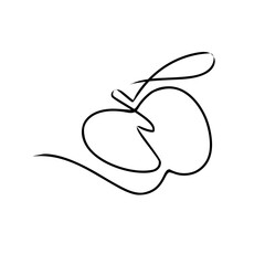 apple continuous line doodle