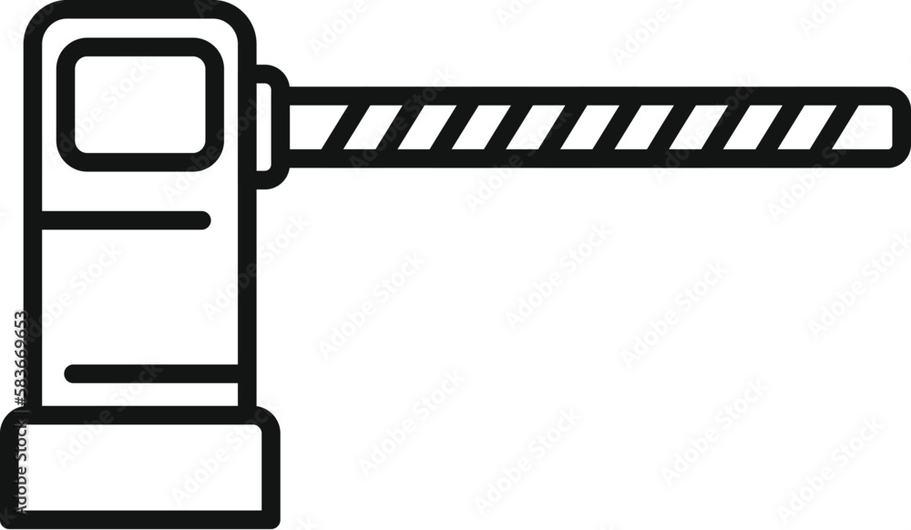 Poster access barrier icon outline vector. automatic gate. closed wall