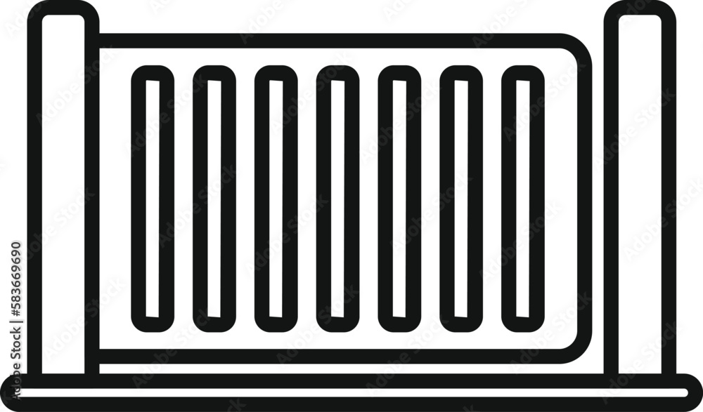Poster closed gate icon outline vector. automatic security. signal key