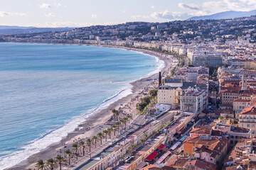 City view of Nice at the Côte d'Azur in France, Europe