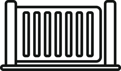 Closed gate icon outline vector. Automatic security. Signal key