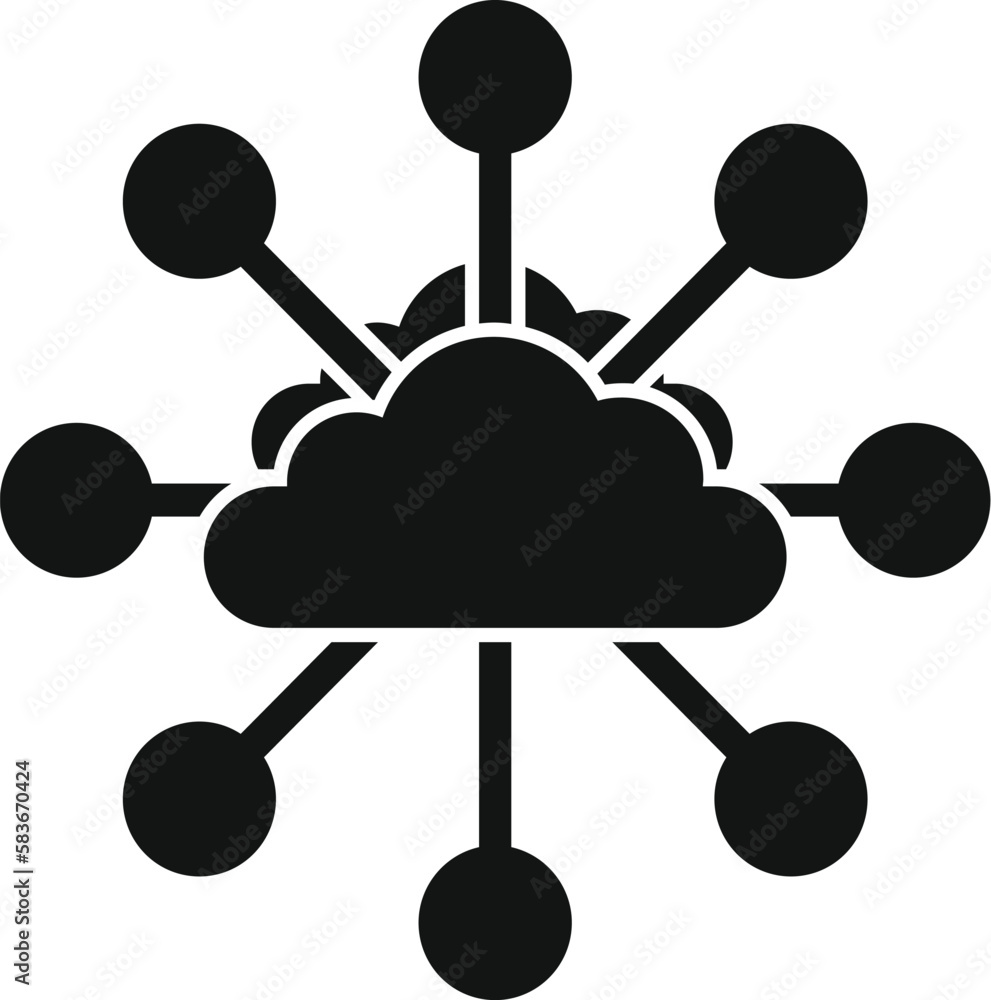 Poster blockchain cloud icon simple vector. block chain. finance bitcoin