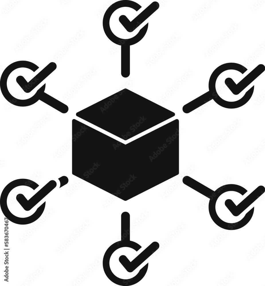 Aufkleber blockchain scheme icon simple vector. digital fintech. business data
