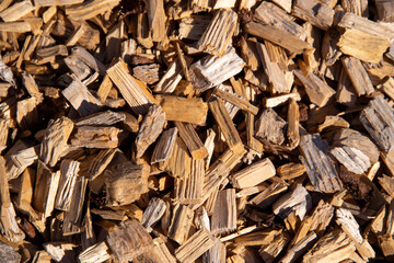 Bunch of wood chip filling whole picture