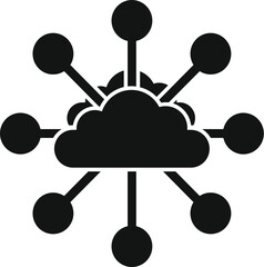 Blockchain cloud icon simple vector. Block chain. Finance bitcoin