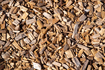 Bunch of wood chip filling whole picture