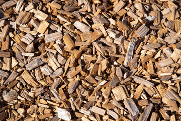 Bunch of wood chip filling whole picture