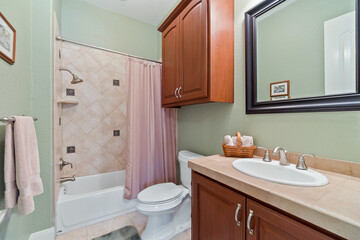 modern interior with bathroom