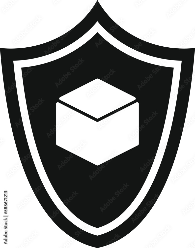 Poster block chain shield icon simple vector. digital crypto. finance data