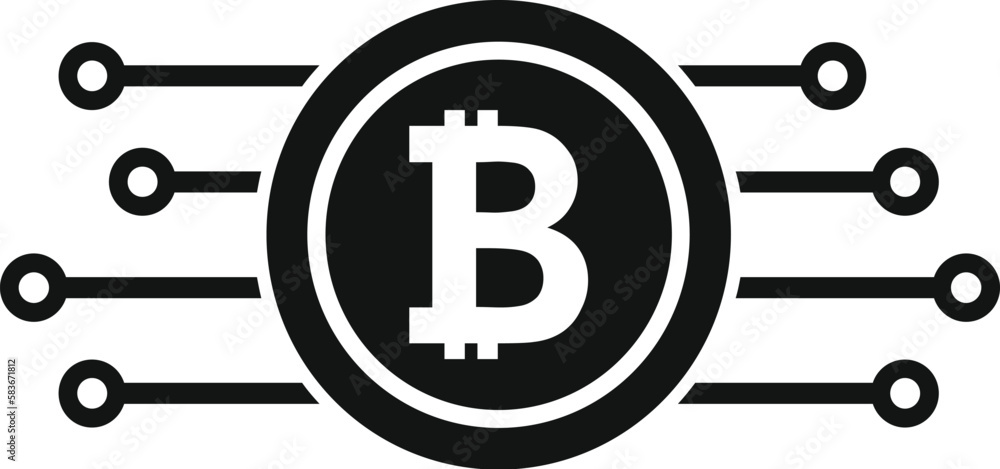 Aufkleber digital bitcoin icon simple vector. block chain. currency crypto
