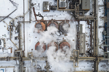Aerial view of big chemical plant.