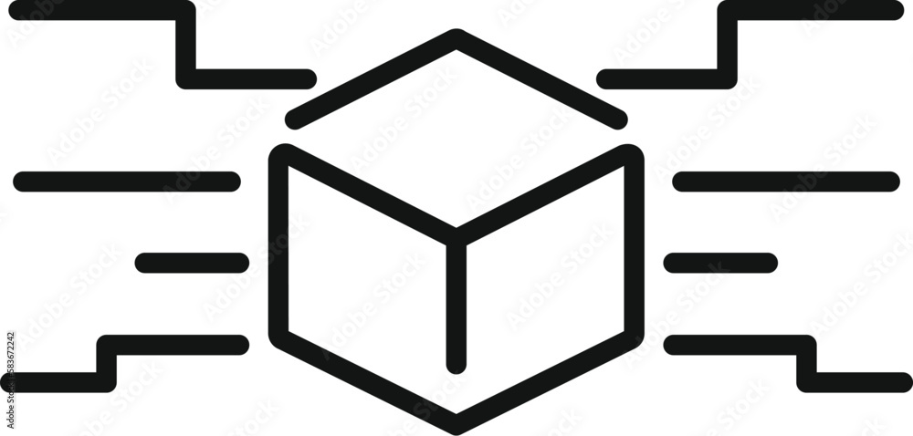 Poster crypto data icon outline vector. block chain. finance future