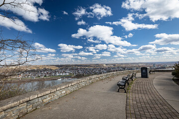 Across the river, on the opposite bank of Ohio river, lie the small cities of Covington, Newport,...