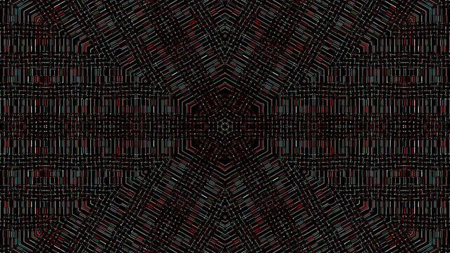 3D shining bright dots set colorful line wave motion, on black background	