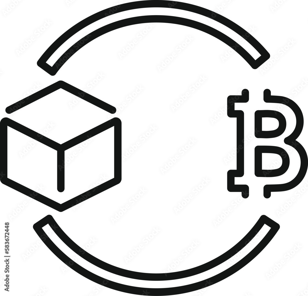 Poster blockchain payment icon outline vector. block chain. finance data