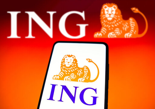 March 21, 2023, Brazil. In this photo illustration, the ING Group logo is seen displayed on a smartphone.