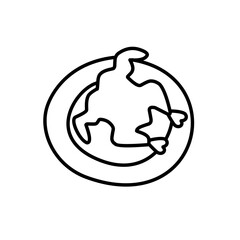 Obraz premium chicken line icon