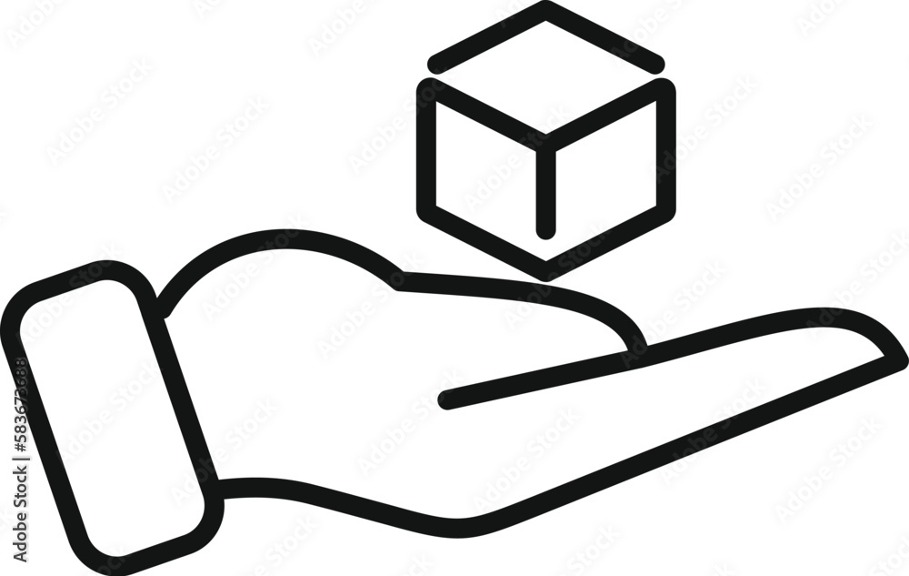 Poster node cube icon outline vector. finance network. crypto business