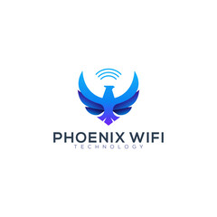 modern gradient logo phoenix wifi technology