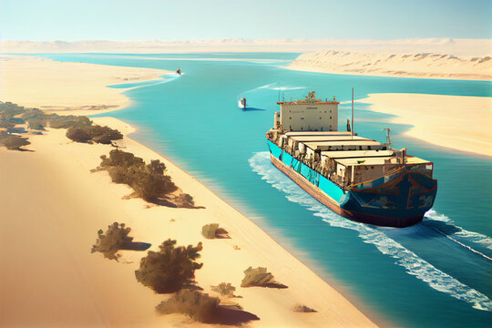 ship in suez canal 