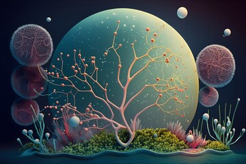 Artistic visualization of cell inner life