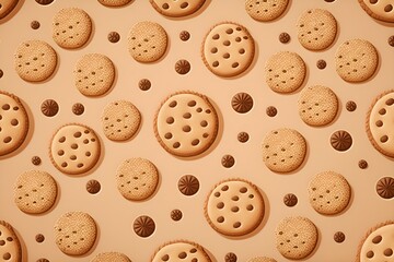 Fototapeta premium seamless background with cookies