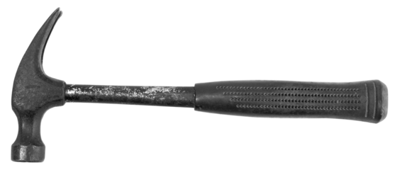 Worn claw hammer isolated