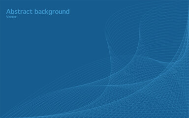 Abstract wallpaper with wavy lines - Dark blue background.