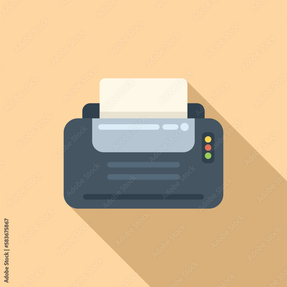 Poster print color icon flat vector. digital printer. copy paper